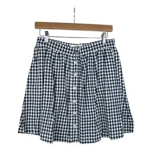 copper key womens blue‎ gingham Button Up Skirt Size Medium